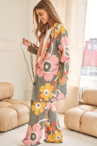 Flower Printed Casual Cozy Full Long Wide Pants GOTIQUE Collections