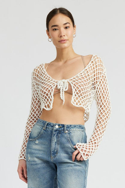 Front Tie Rope Crochet Top GOTIQUE Collections