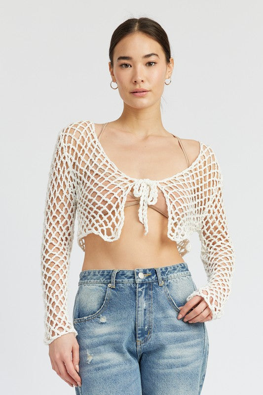 Front Tie Rope Crochet Top GOTIQUE Collections