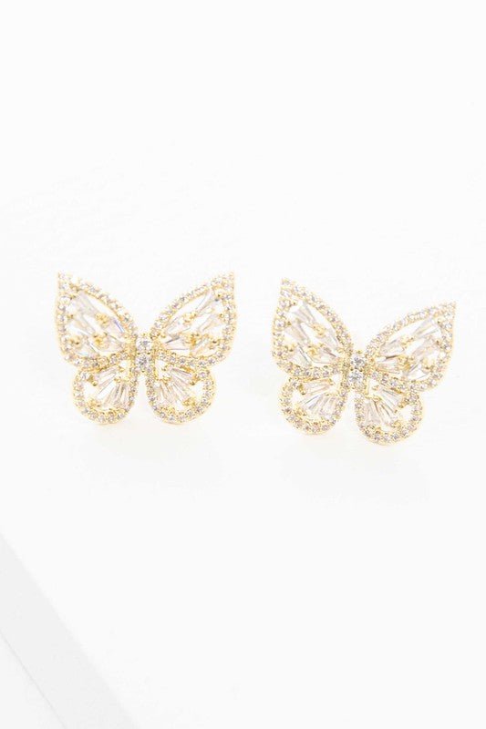 Golden Butterfly Sparkle Earrings GOTIQUE Collections