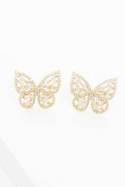 Golden Butterfly Sparkle Earrings GOTIQUE Collections