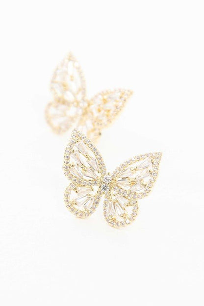 Golden Butterfly Sparkle Earrings GOTIQUE Collections