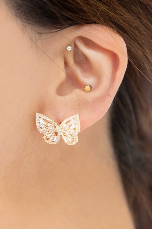 Golden Butterfly Sparkle Earrings GOTIQUE Collections