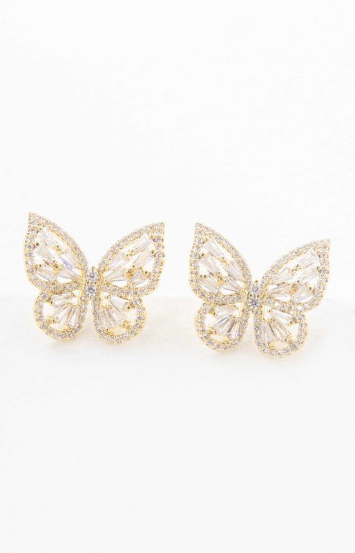 Golden Butterfly Sparkle Earrings GOTIQUE Collections