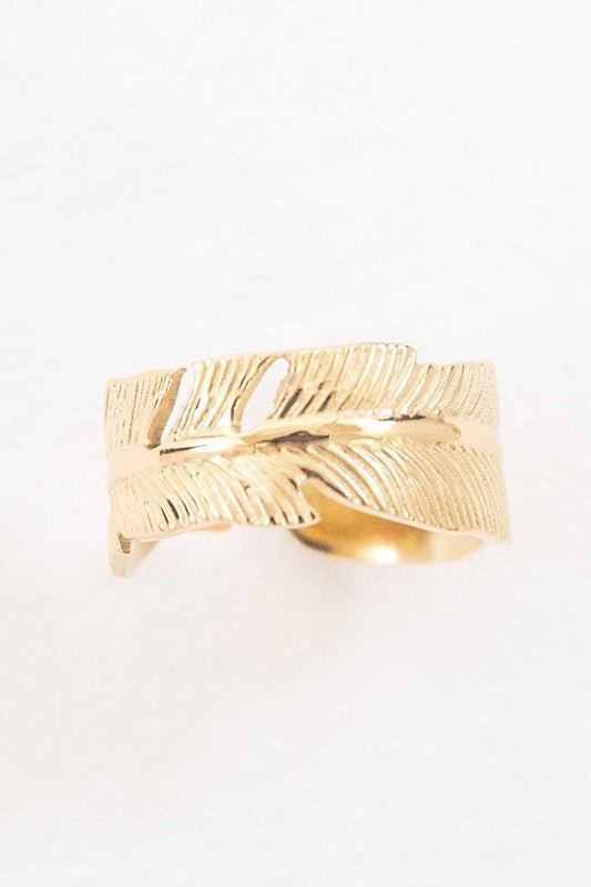 Golden Feather Wrap Ring GOTIQUE Collections
