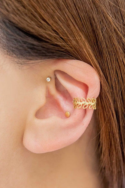 Golden Fern Ear Cuff Earrings GOTIQUE Collections