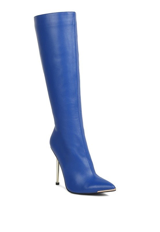 HALE Faux Leather Pointed Heel Calf Boots GOTIQUE Collections