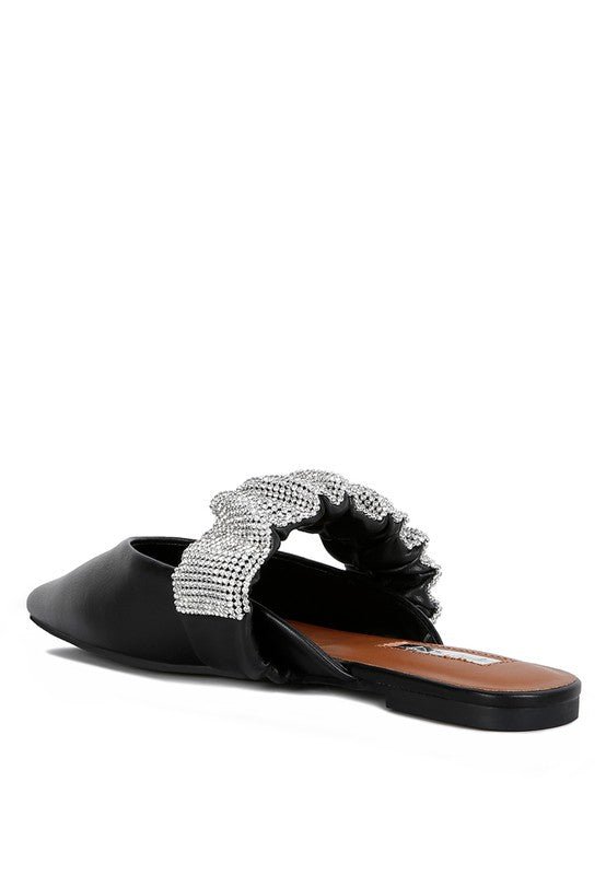 HEMESSEN Diamante Strap Flat Mules GOTIQUE Collections