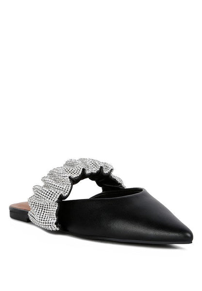 HEMESSEN Diamante Strap Flat Mules GOTIQUE Collections