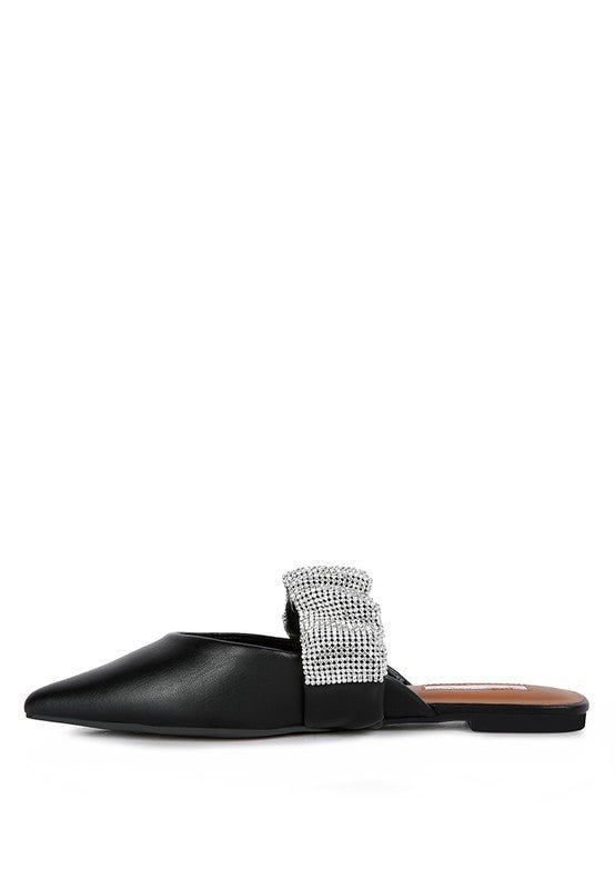 HEMESSEN Diamante Strap Flat Mules GOTIQUE Collections