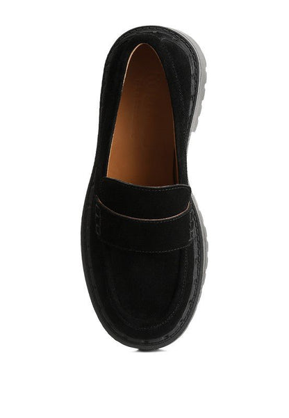 HONORA Suede Chunky Loafers GOTIQUE Collections