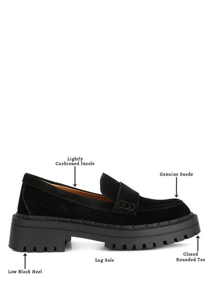 HONORA Suede Chunky Loafers GOTIQUE Collections