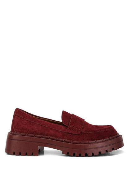 HONORA Suede Chunky Loafers GOTIQUE Collections