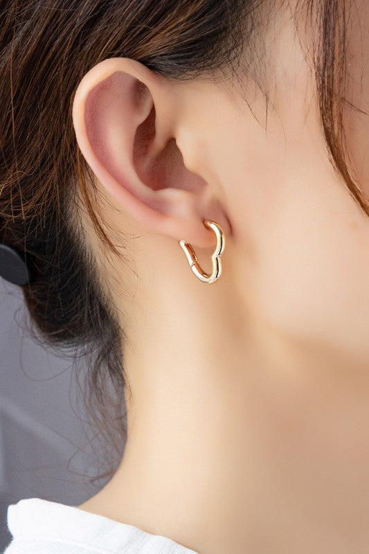 Heart Huggie Hoop Earrings GOTIQUE Collections