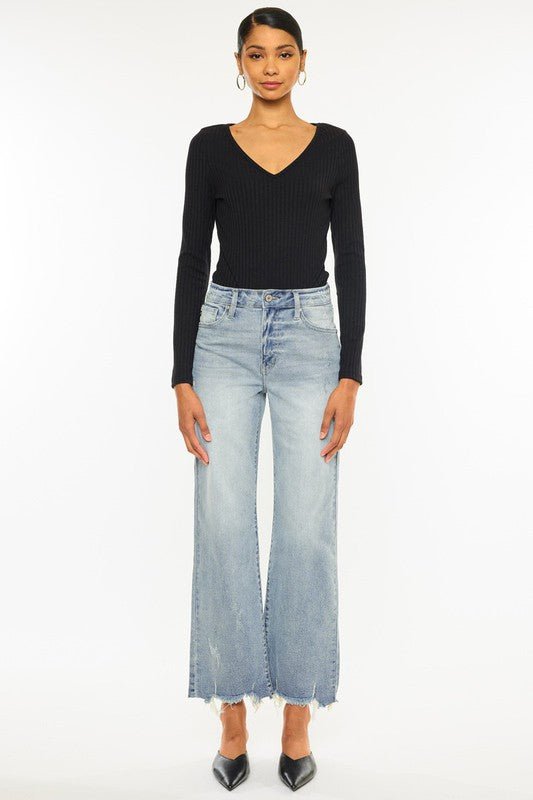 High Rise Slim Wide Leg Jeans GOTIQUE Collections