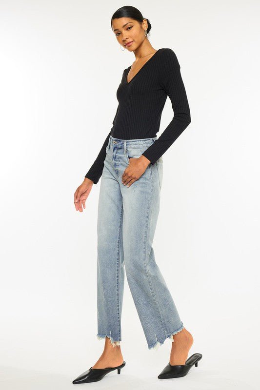 High Rise Slim Wide Leg Jeans GOTIQUE Collections