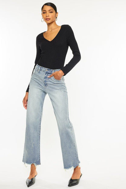 High Rise Slim Wide Leg Jeans GOTIQUE Collections