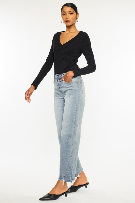 High Rise Slim Wide Leg Jeans GOTIQUE Collections