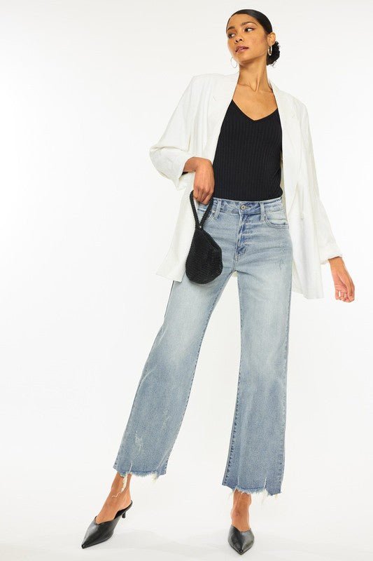 High Rise Slim Wide Leg Jeans GOTIQUE Collections