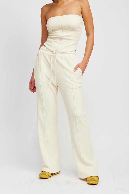 High Waist Pants with Drawstrings GOTIQUE Collections