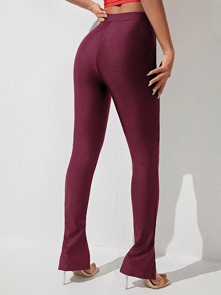 High Waist Slit Skinny Pants GOTIQUE Collections