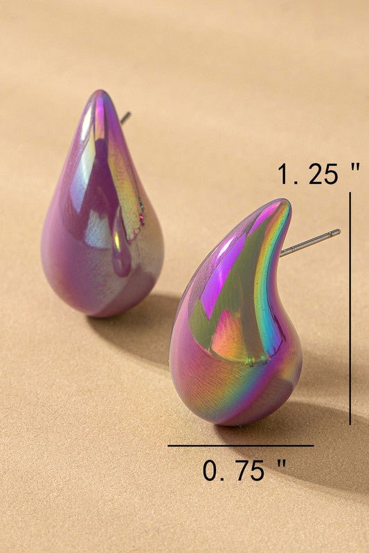 Hollow Puffy Color Coating Teardrop Earrings GOTIQUE Collections