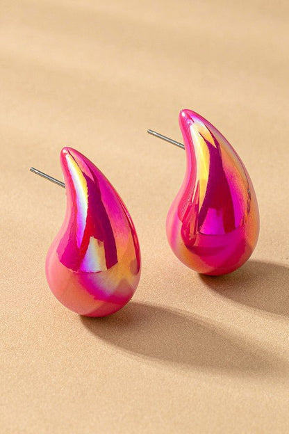 Hollow Puffy Color Coating Teardrop Earrings GOTIQUE Collections