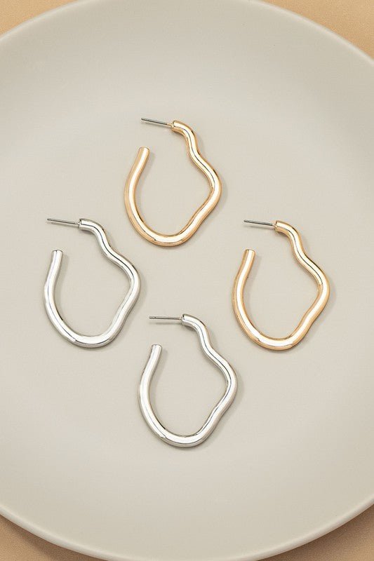 Irregular Shape Metal Hoop Earrings GOTIQUE Collections