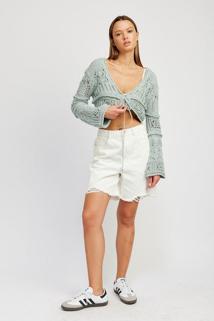 Knitted Crochet Cropped Top GOTIQUE Collections