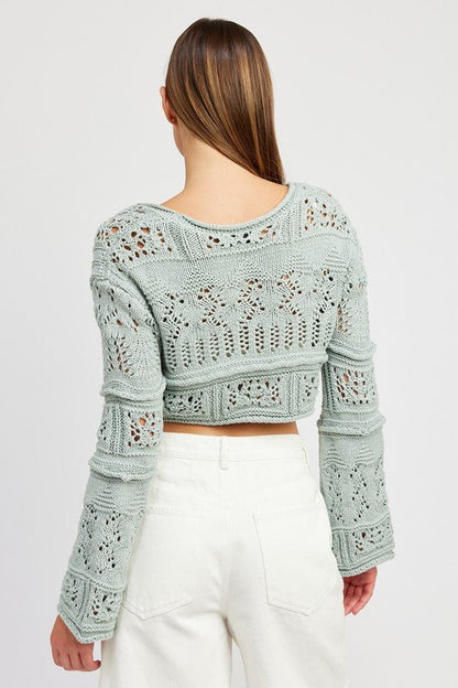 Knitted Crochet Cropped Top GOTIQUE Collections