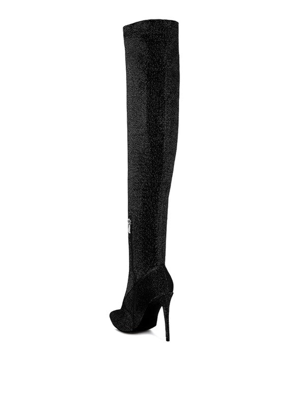 LILLY High Heel Knitted Long Boots GOTIQUE Collections