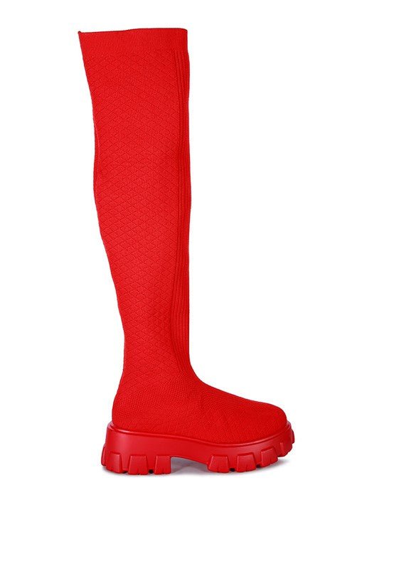 LORO Stretch Knit Knee High Boots GOTIQUE Collections