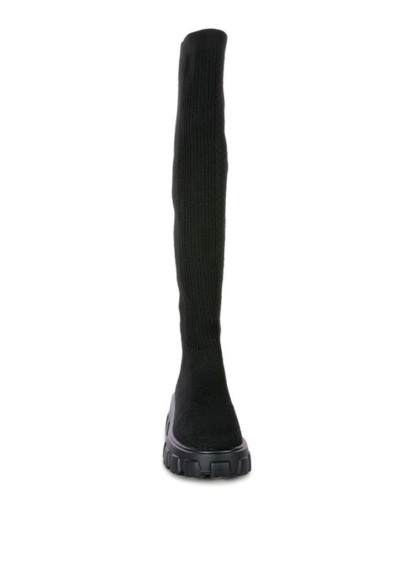 LORO Stretch Knit Knee High Boots GOTIQUE Collections