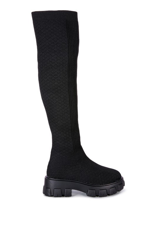 LORO Stretch Knit Knee High Boots GOTIQUE Collections