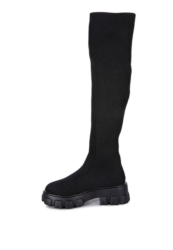 LORO Stretch Knit Knee High Boots GOTIQUE Collections