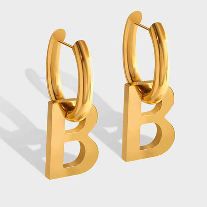 Letter B Titanium Steel Earrings GOTIQUE Collections