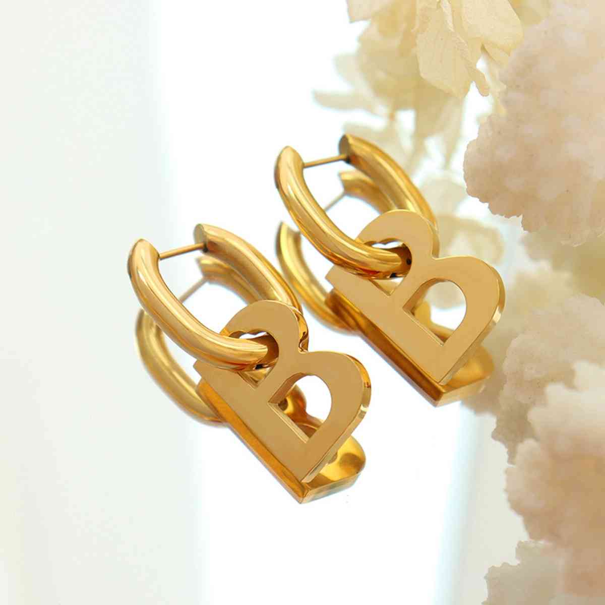 Letter B Titanium Steel Earrings GOTIQUE Collections