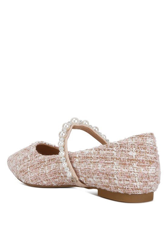 MOWIE Tweed Mary Jane Ballet Flats GOTIQUE Collections