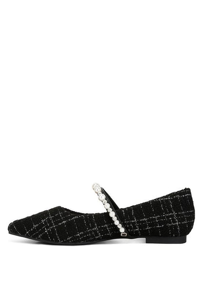 MOWIE Tweed Mary Jane Ballet Flats GOTIQUE Collections