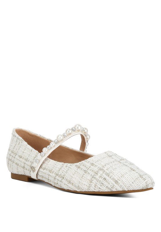 MOWIE Tweed Mary Jane Ballet Flats GOTIQUE Collections