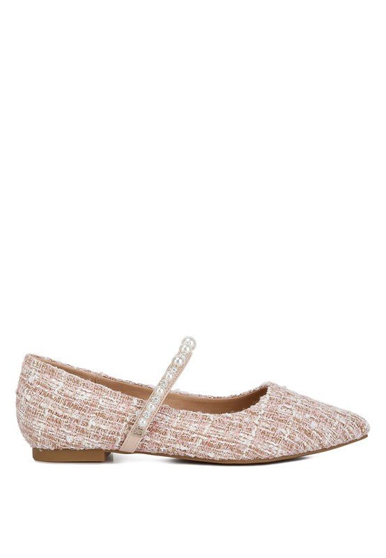 MOWIE Tweed Mary Jane Ballet Flats GOTIQUE Collections