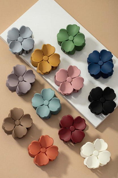 Matte Color Coated Flower Hair Claw Clip GOTIQUE Collections