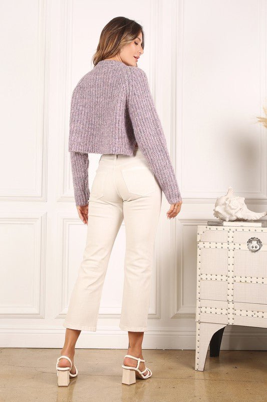 Melange Cropped Sweater top GOTIQUE Collections