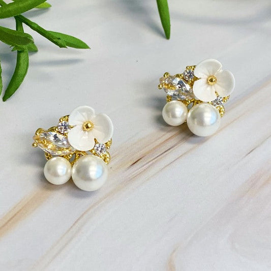 Mini Flower Jeweled Stud Earrings GOTIQUE Collections