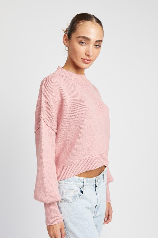 Mock Neck Oversized Sweater GOTIQUE Collections