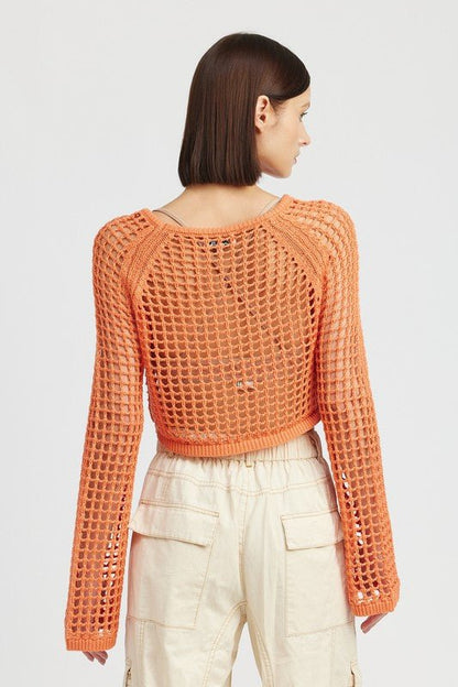 Open Knit Crochet Cropped Top. GOTIQUE Collections