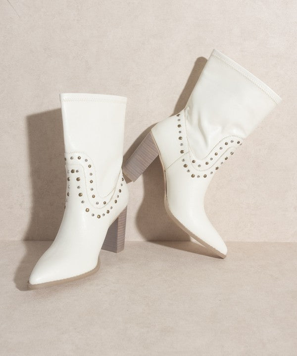 PARIS Studded Midi Boots GOTIQUE Collections