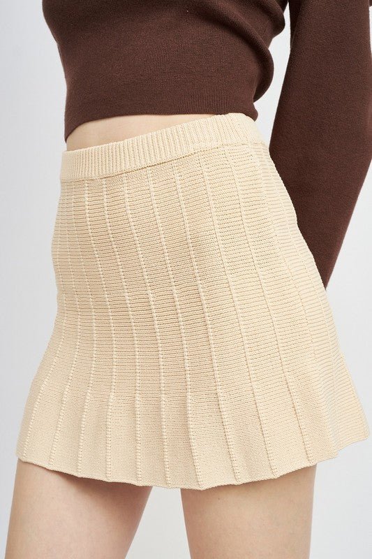 Pleated Mini Skirt With Elastic Wasitband GOTIQUE Collections