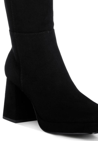 RYO Calf-Length Micro Suede Boots GOTIQUE Collections