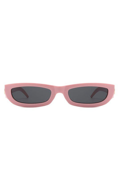 Rectangle Retro Slim Tinted Narrow Sunglasses GOTIQUE Collections